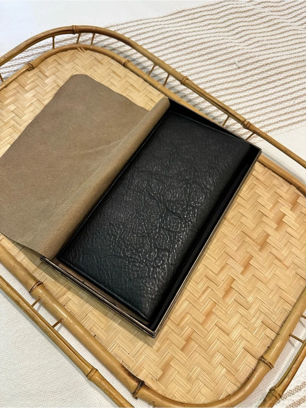 Leatherology Black Leather Document & Card Holder Wallet (w/ DWE emboss)